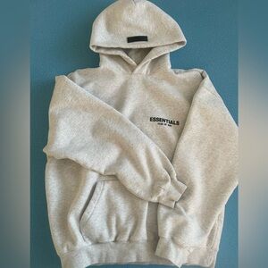 Fear of God Essentials Light Gray Crewneck Hoodie